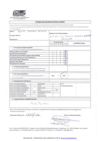 ACcleaner - Attestations de satisfaction 2014- www.accleaner.eu
 