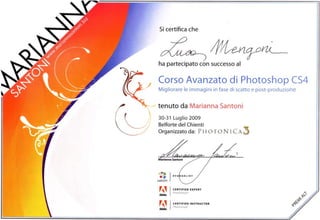 Attestato Workshop Marianna Santoni