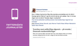 KASTAR IN HANDDUKEN
OCH LÄMNAR ÖPPET MÅL
Kanalexperiment
 