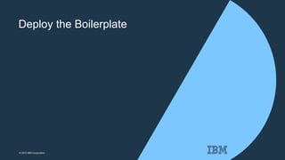 © 2015 IBM Corporation
Deploy the Boilerplate
 