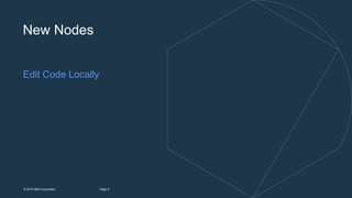9Page© 2015 IBM Corporation
Edit Code Locally
New Nodes
 