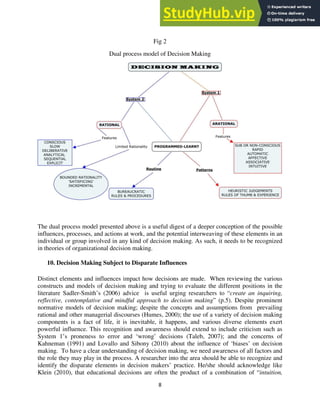 AT THE HEART Decision Making In Educational Leadership And Management | PDF