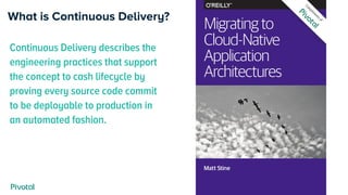 Continuous Delivery describes the
engineering practices that support
the concept to cash lifecycle by
proving every source code commit
to be deployable to production in
an automated fashion.
What is Continuous Delivery?
 