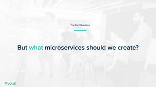 But what microservices should we create?
The Right Questions
 