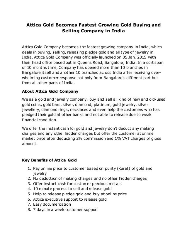 Attica gold fastest growing gold buying and selling company i…