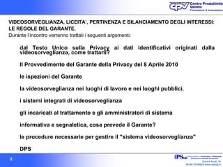 Fac simile lettera informativa videosorveglianza dipendenti 2019