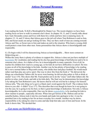 Atticus Personal Response | PDF