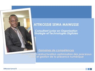 Attikossie Samuel S.Attikossie Samuel S.
ATTIKOSSIE SEWA MAWUSSE
Consultant junior en Organisation
Stratégie et Technologies Digitales
 