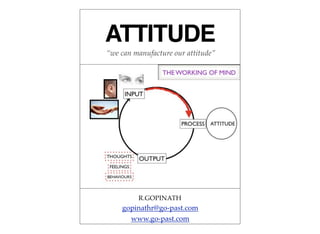 ATTITUDE
R.GOPINATH
gopinathr@go-past.com
www.go-past.com
“we can manufacture our attitude”
 