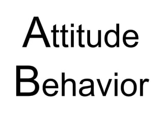 Attitude
Behavior
 