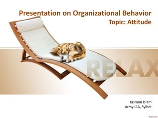 Presentation on Organizational Behavior
Topic: Attitude
Tasmon Islam
Army IBA, Sylhet
 