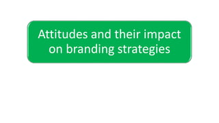 Attitudes and their impact
on branding strategies
 