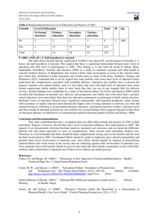 Attitude and practice of males towards antenatal care in saki | PDF