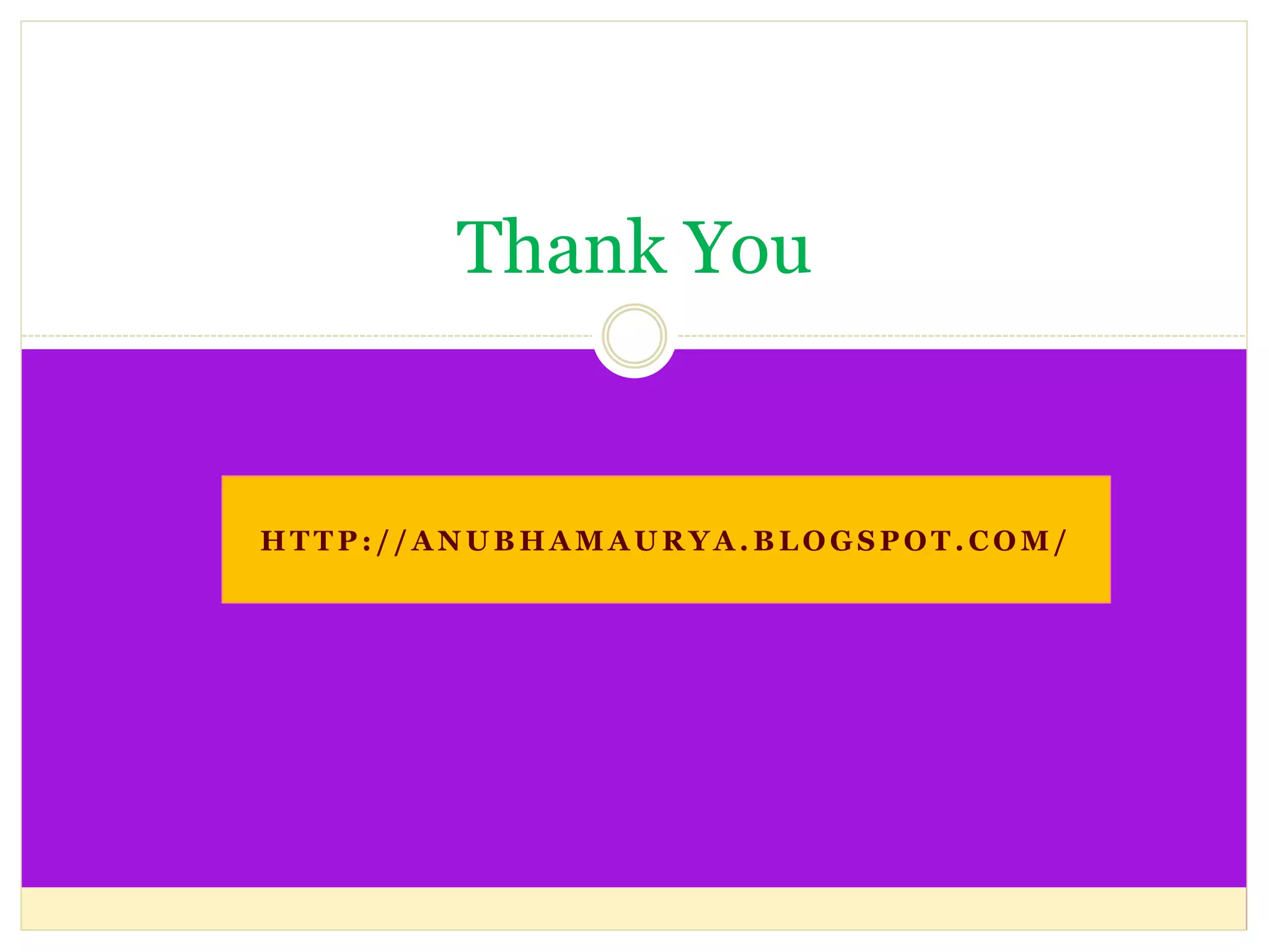 H T T P : / / A N U B H A M A U R Y A . B L O G S P O T . C O M /
Thank You
 