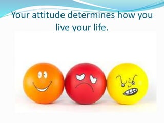 Your attitude determines how you
live your life.
 