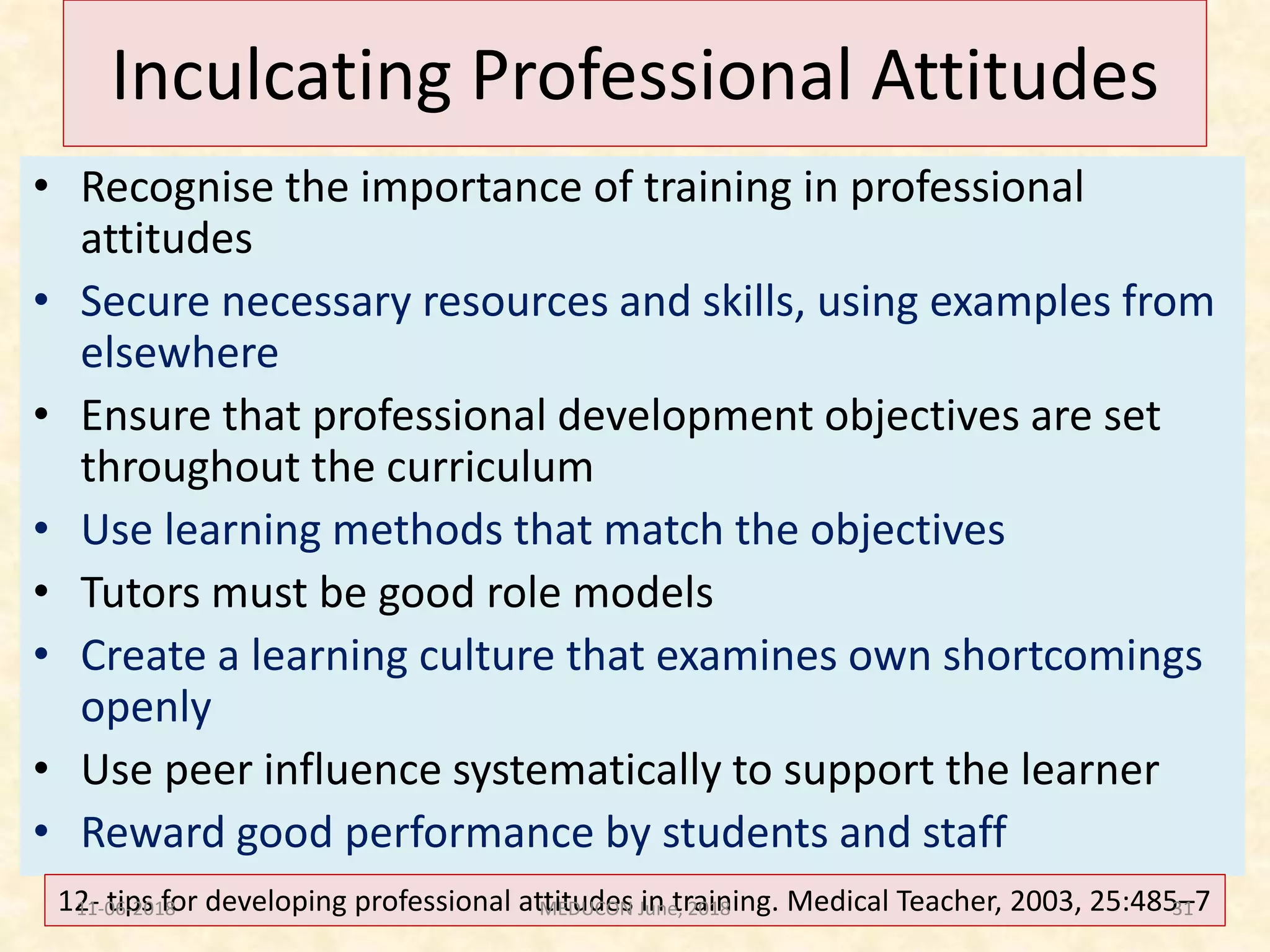 Attitude, Ethics and Communication-skills for the Teacher and the ...