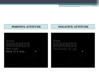 POSITIVE ATTITUDE NEGATIVE ATTITUDE
 