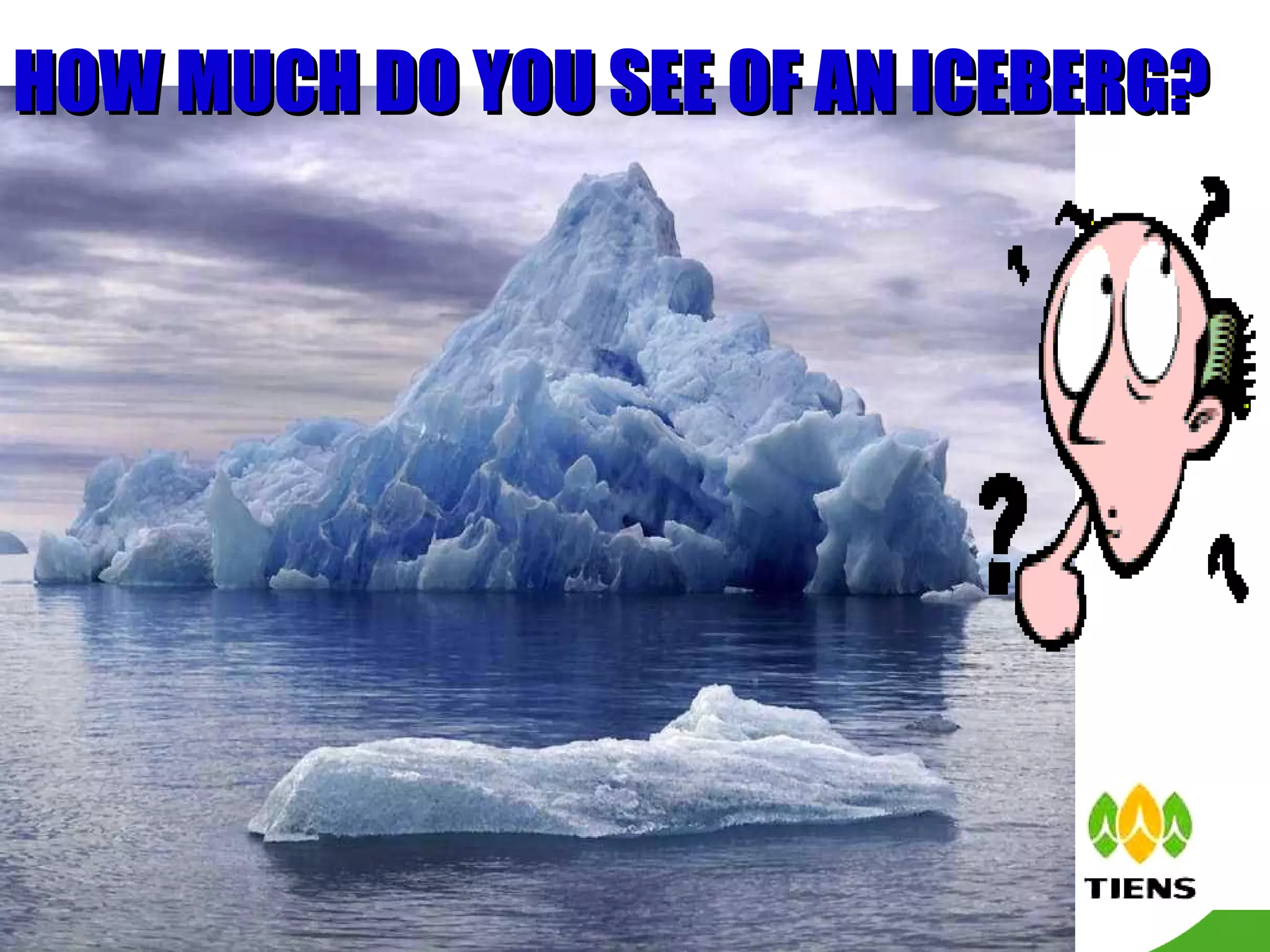 THE ICEBERG HOW MUCH DO YOU SEE OF AN ICEBERG? 