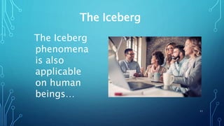 The Iceberg
phenomena
is also
applicable
on human
beings…
The Iceberg
11
 