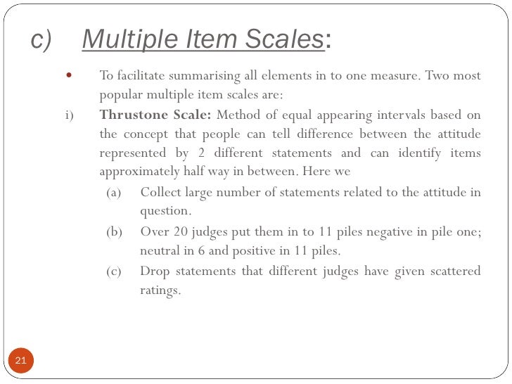 Attitude measurement and scaling techniques