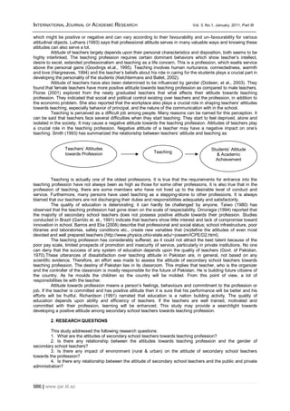 Attitude of secondary school teachers towards | PDF