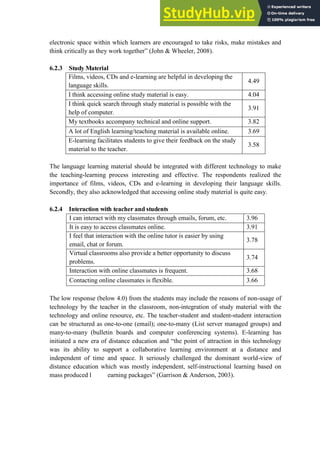 Attitude Of Students Towards E-Learning A Study Of English Language ...