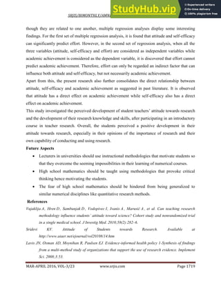 ATTITUDE OF STUDENTS TOWARDS RESEARCH | PDF