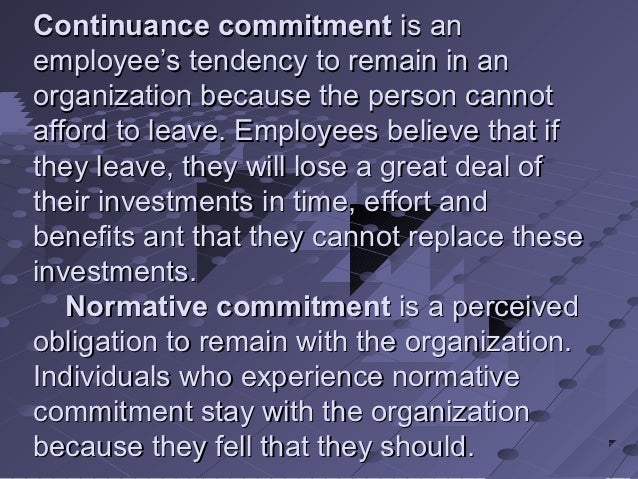 it is the degree to which a person identifies with a particular organization and its goals wishes In other words a person with a high level of job job involvement measures the degree to which people identify with a particular organization and its goals and. it is the degree to which a person identifies with a particular organization and its goals wishes In other words a person with a high level of job job involvement measures the degree to which people identify with a particular organization and its goals and.
