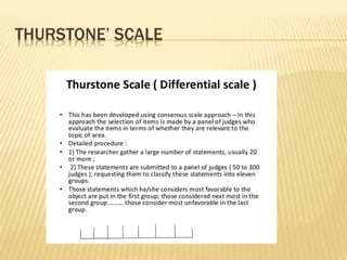 THURSTONE’ SCALE
 