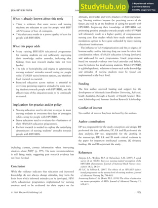 Attitudes Of Nursing Students Towards Caring For People With HIV AIDS ...