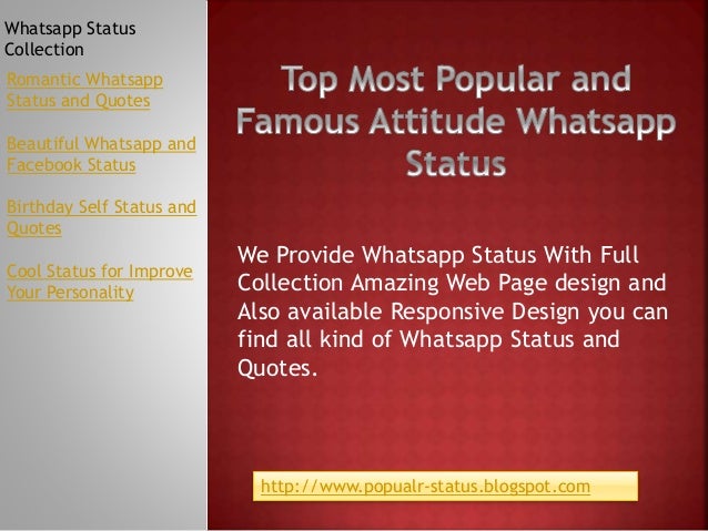 Top Most Popular Attitude Whatsapp Status With Full Collection