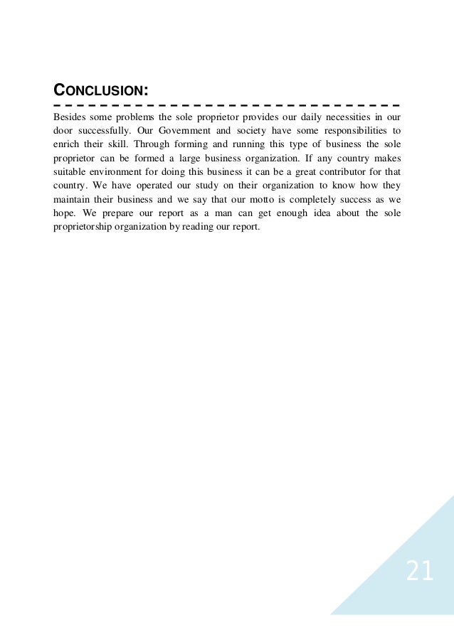 Sole proprietorship essay conclusion image