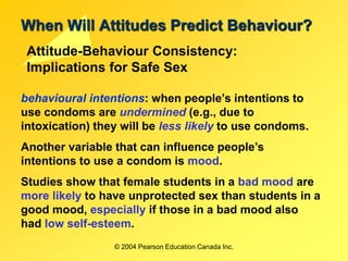 © 2004 Pearson Education Canada Inc.
When Will Attitudes Predict Behaviour?
Attitude-Behaviour Consistency:
Implications f...