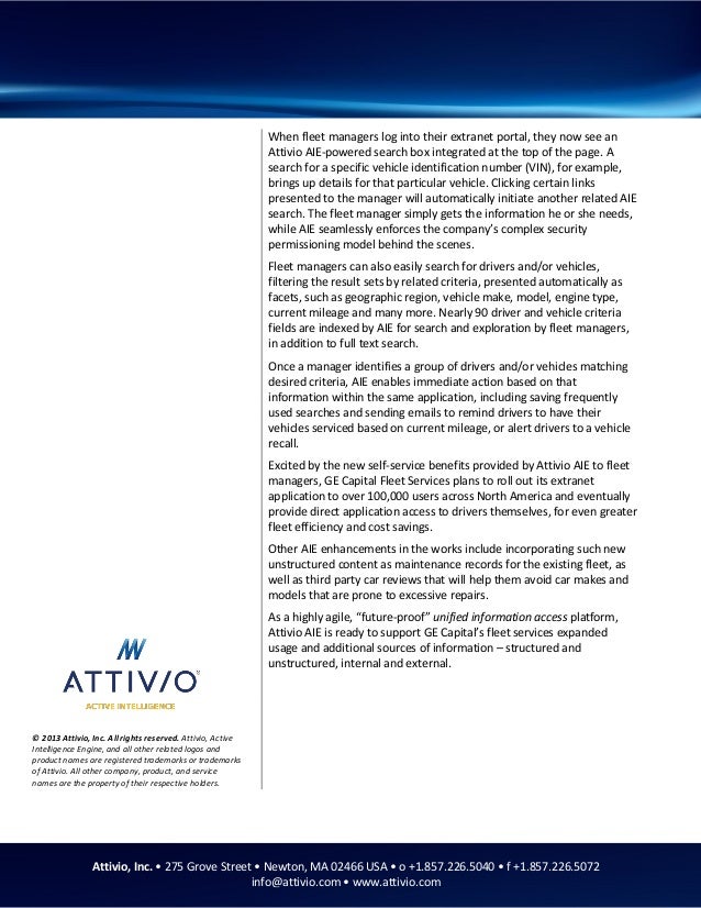 attivio customer success story ge capital fleet services search d ge capital customer services