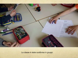 La classe è stata suddivisa in gruppi.