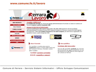 www.comune.fe.it/lavoro 