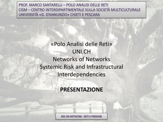 «Polo Analisi delle Reti»
UNI.CH
Networks of Networks
Systemic Risk and Infrastructural
Interdependencies
PRESENTAZIONE

 