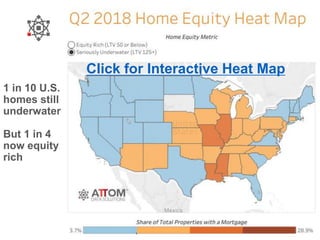 Click for Interactive Heat Map
1 in 10 U.S.
homes still
underwater
But 1 in 4
now equity
rich
 