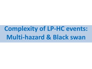 Complexity of LP-HC events:
Multi-hazard & Black swan
 