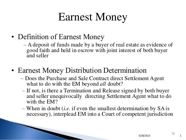 Earnest Money Definition