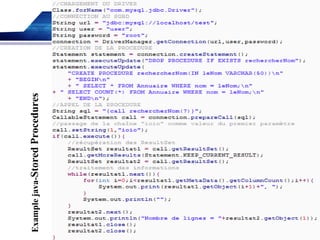 Examplejava-StoredProcedures
 