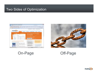 Two Sides of Optimization




       On-Page
       O P                  Off-Page
                            Off
 