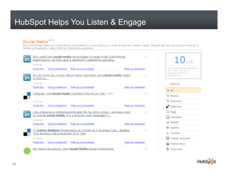 HubSpot Helps You Listen & Engage




43
 