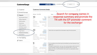 Search for company names in
response summary and promote the
TN with the EP promoter comment
for the exchange!
!

 