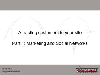 Attracting customers to your site

Part 1: Marketing and Social Networks
 