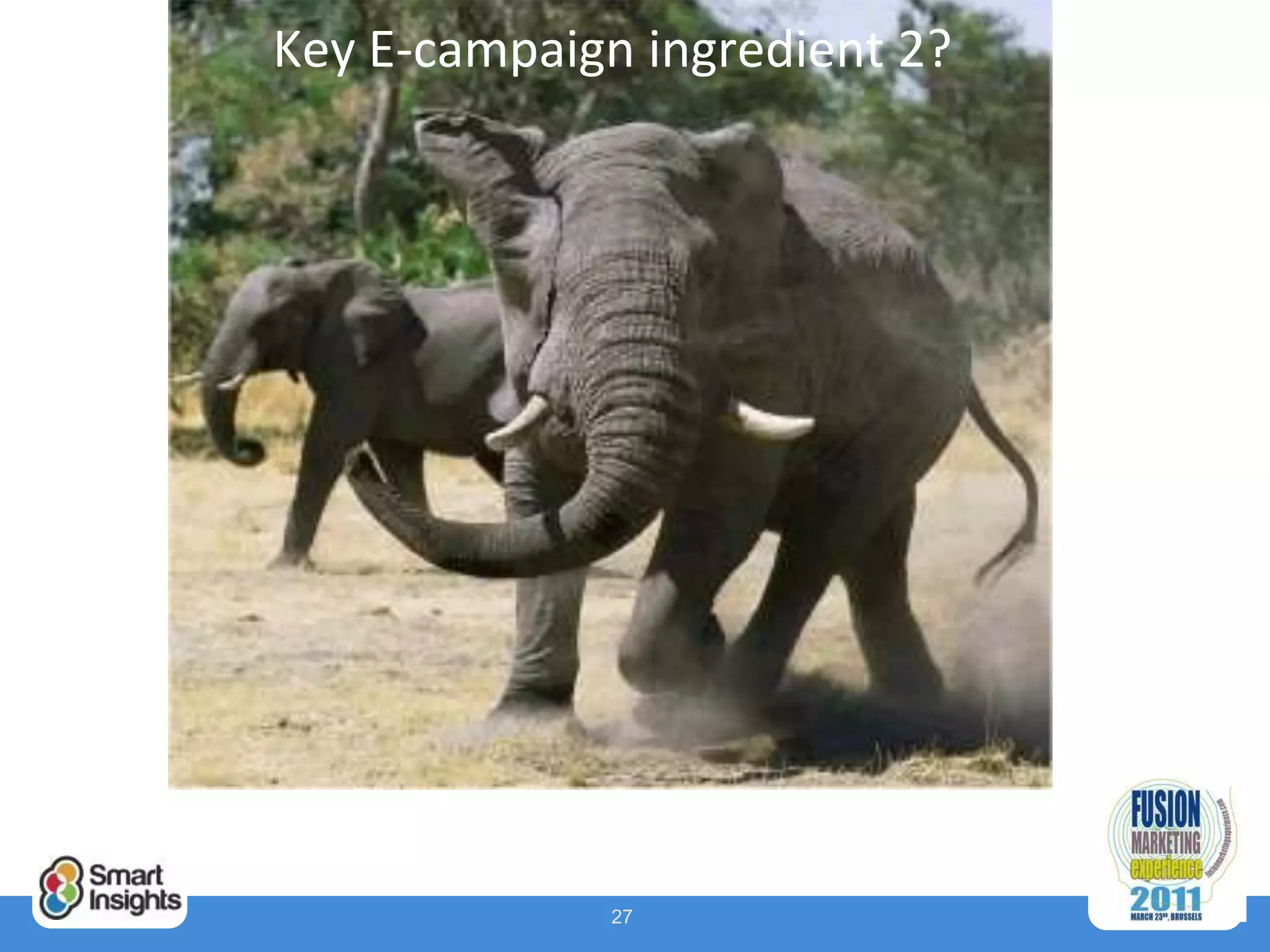 Key E-campaign ingredient 2?




             27
 