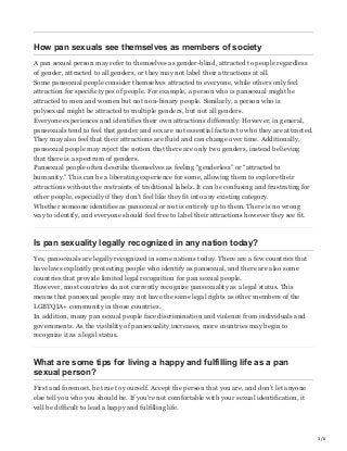 What does Pan Sexuality mean | PDF