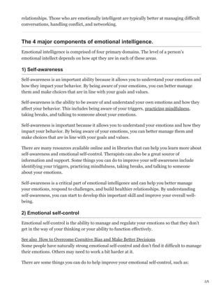 Do you know the Four Components of Emotional Intelligence | PDF