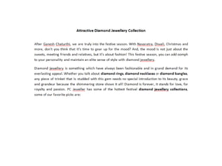Attractive Diamond Jewellery Collection 