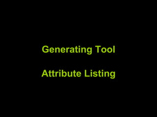 Generating Tool Attribute Listing 